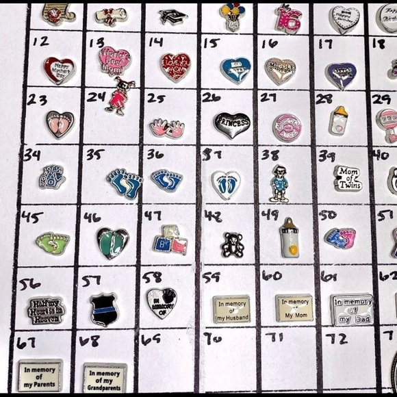 LC-#5 4x Celebrate & Remember Locket Charms - Picture 5 of 8